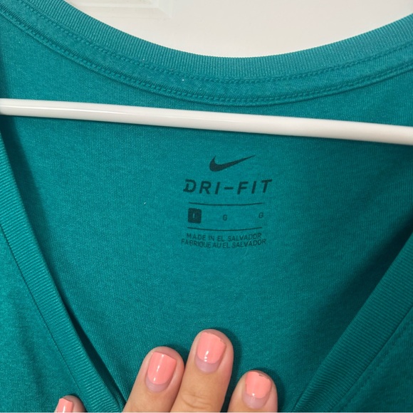 Nike Teal Short Sleeve V-Neck Tee - Picture 2 of 4